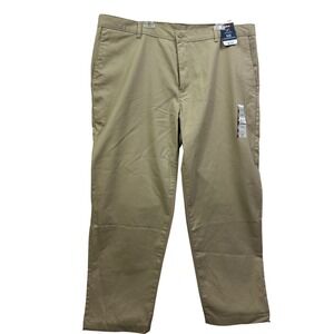 George Mens Classic Khaki Straight Leg‎ Regular Fit Pants Size 44x30 Stone Wash